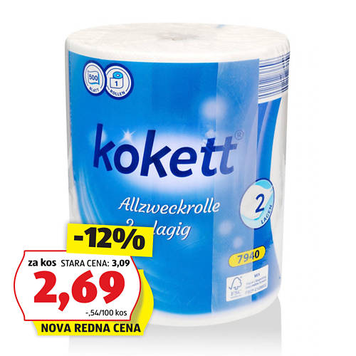 kuhinjske brisače, kokett, 500kos