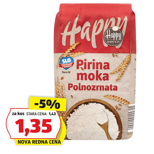 pirina moka, polnozrnata