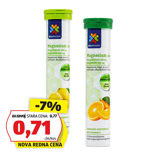 Skupina 1, Magnezijeve šumeče tablete, limona