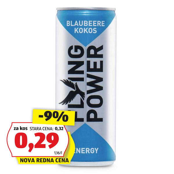 energijska pijača, kokos-borovnica