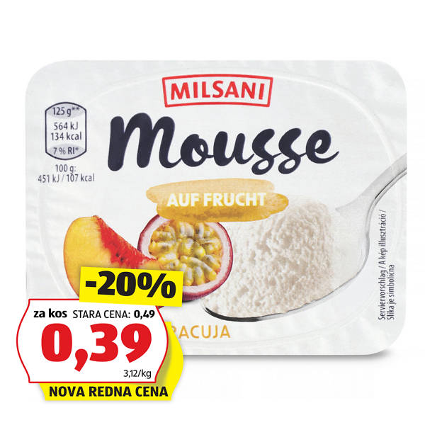 skutni desert, breskev-marakuja
