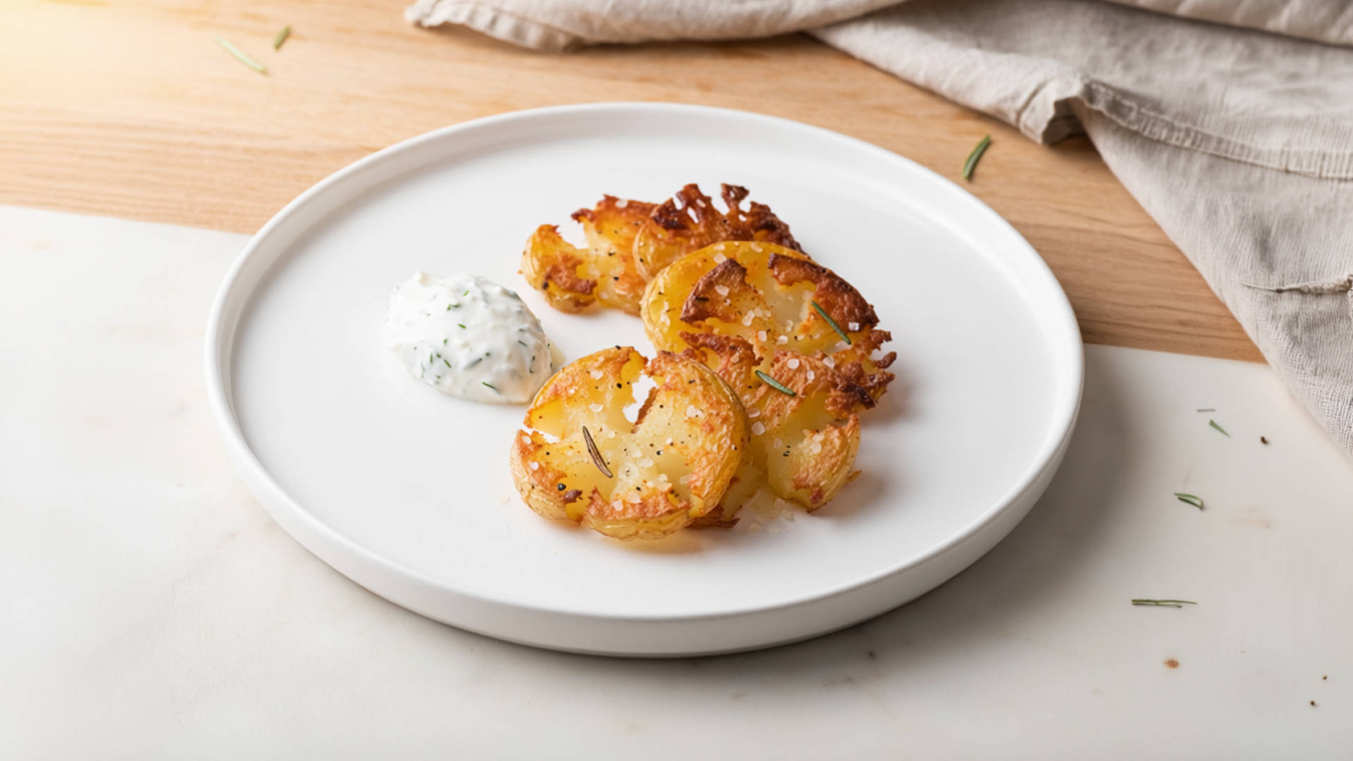 Serviervorschlag: Crispy Smashed Potatoes