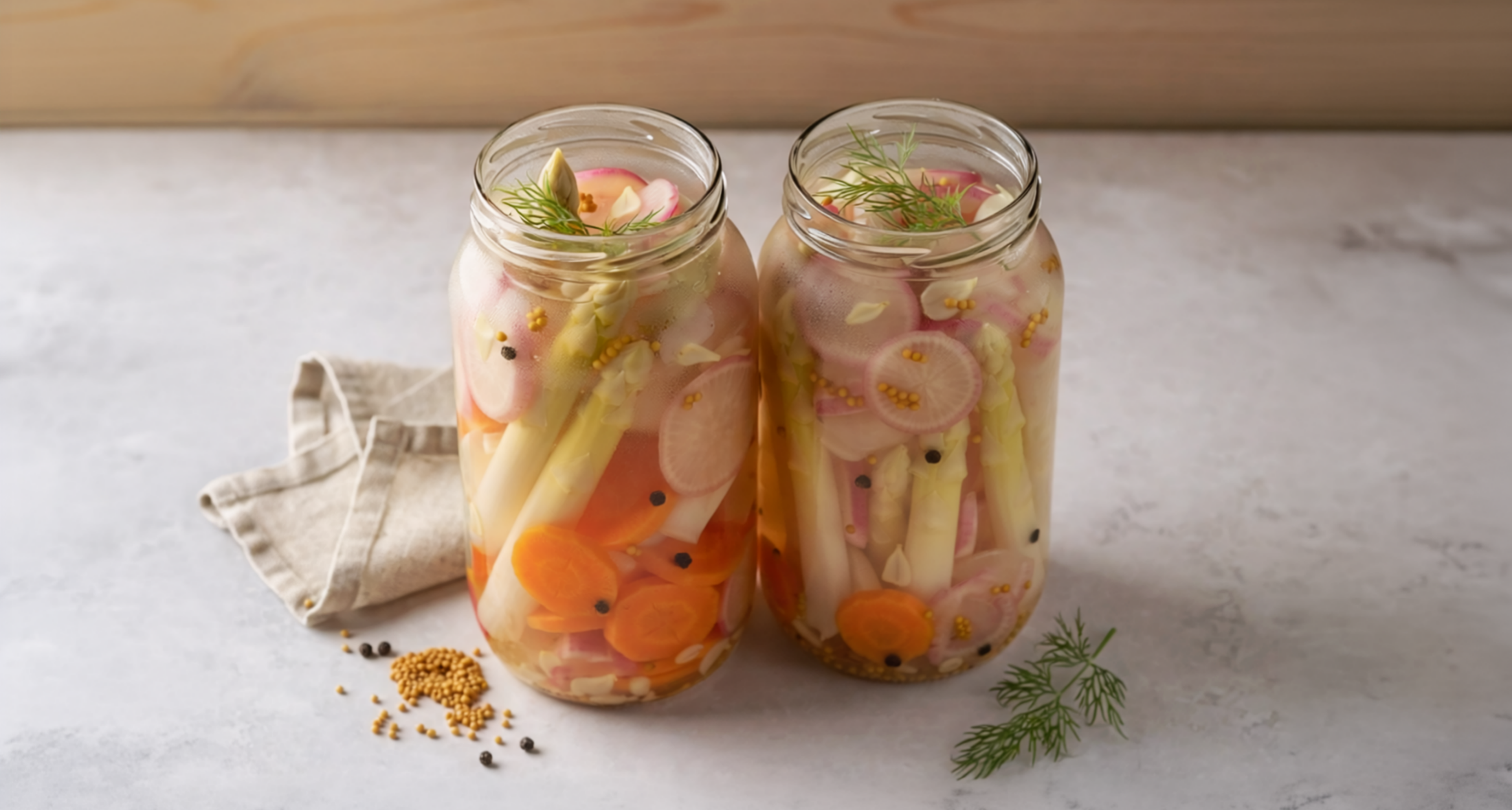 Serviervorschlag: Fermentiertes Gemüse der Saison