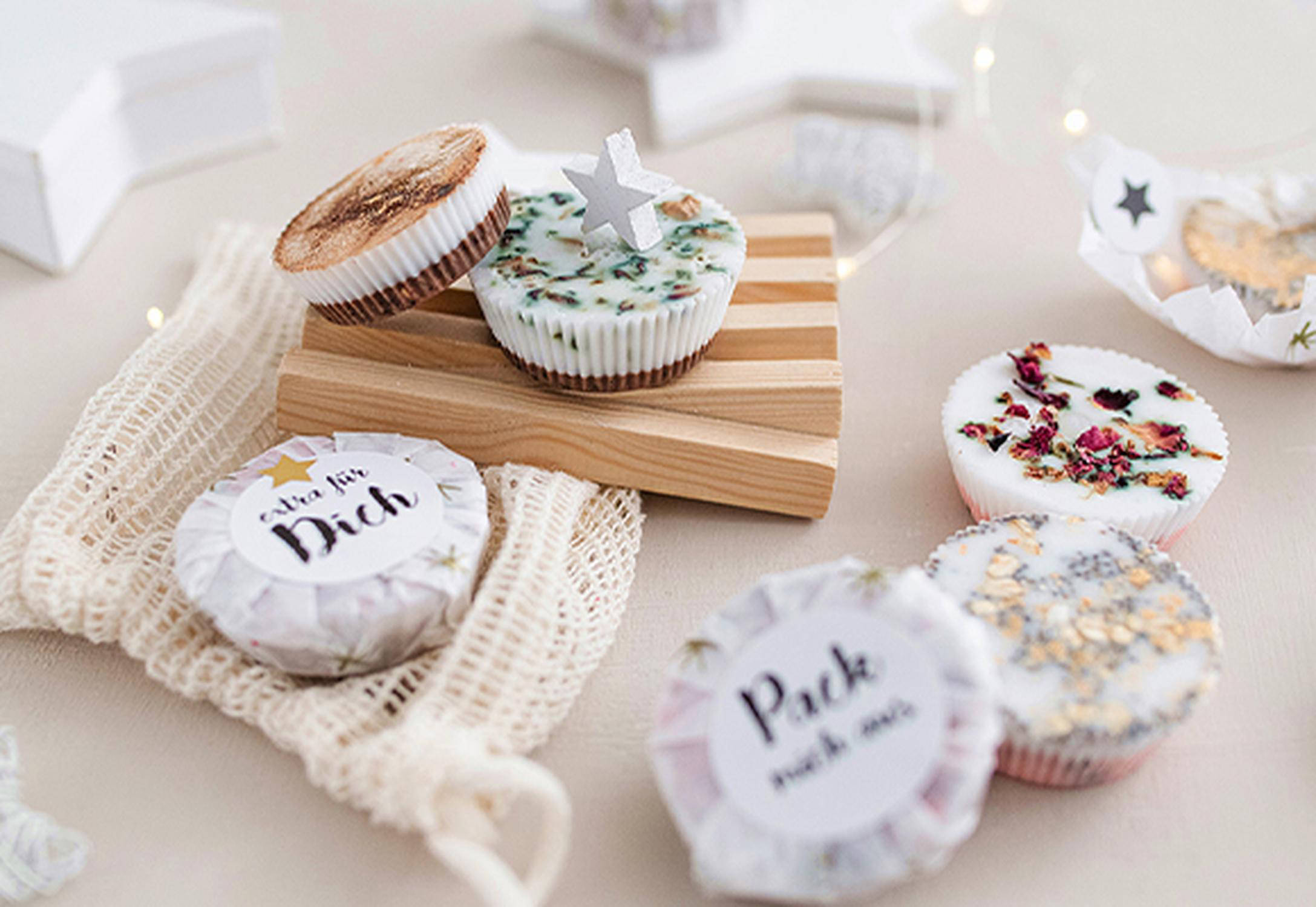 Selbstgemachte Seifen in Muffin-Form