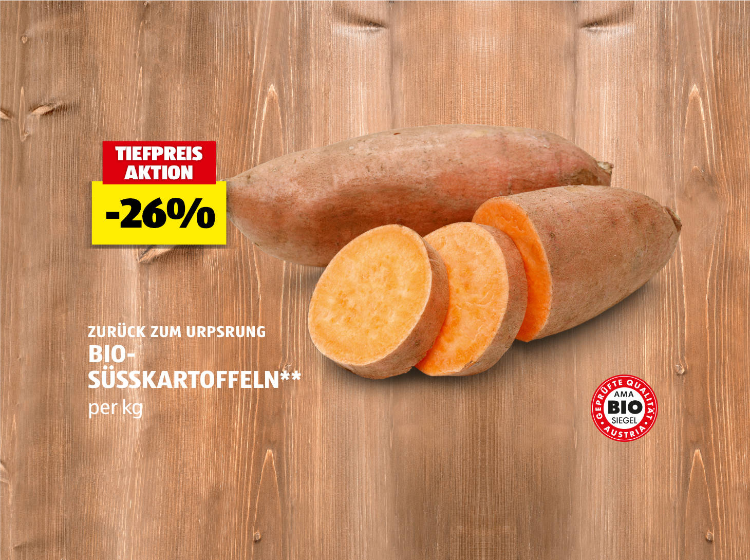 bio-Süßkartoffeln, per kg, -26% preisgesenkt gegenüber dem am 22.10. gültigen Verkaufspreis