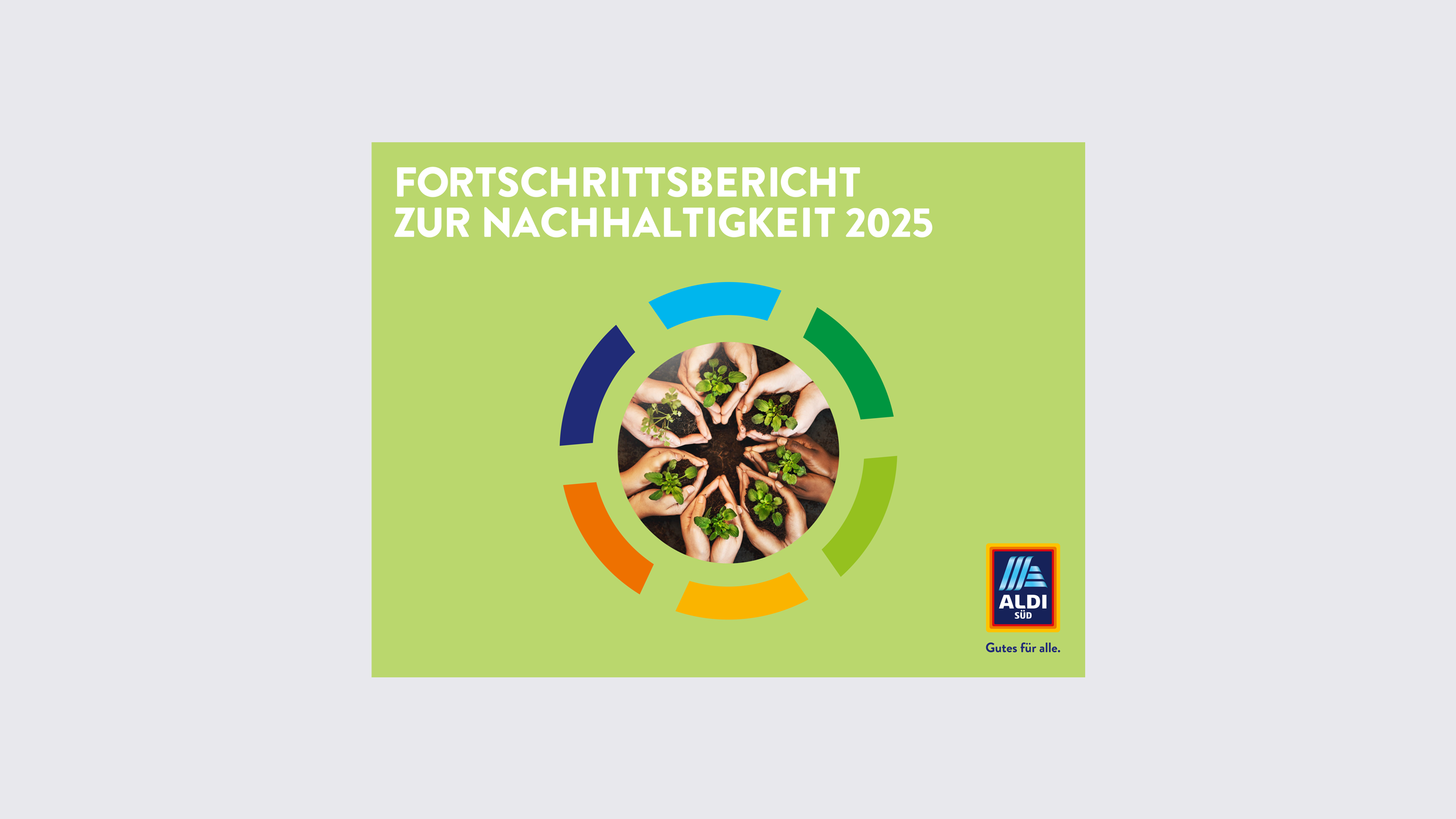 Cover des ALDI SÜD Fortschrittsberichts zur Nachhaltigkeit.
