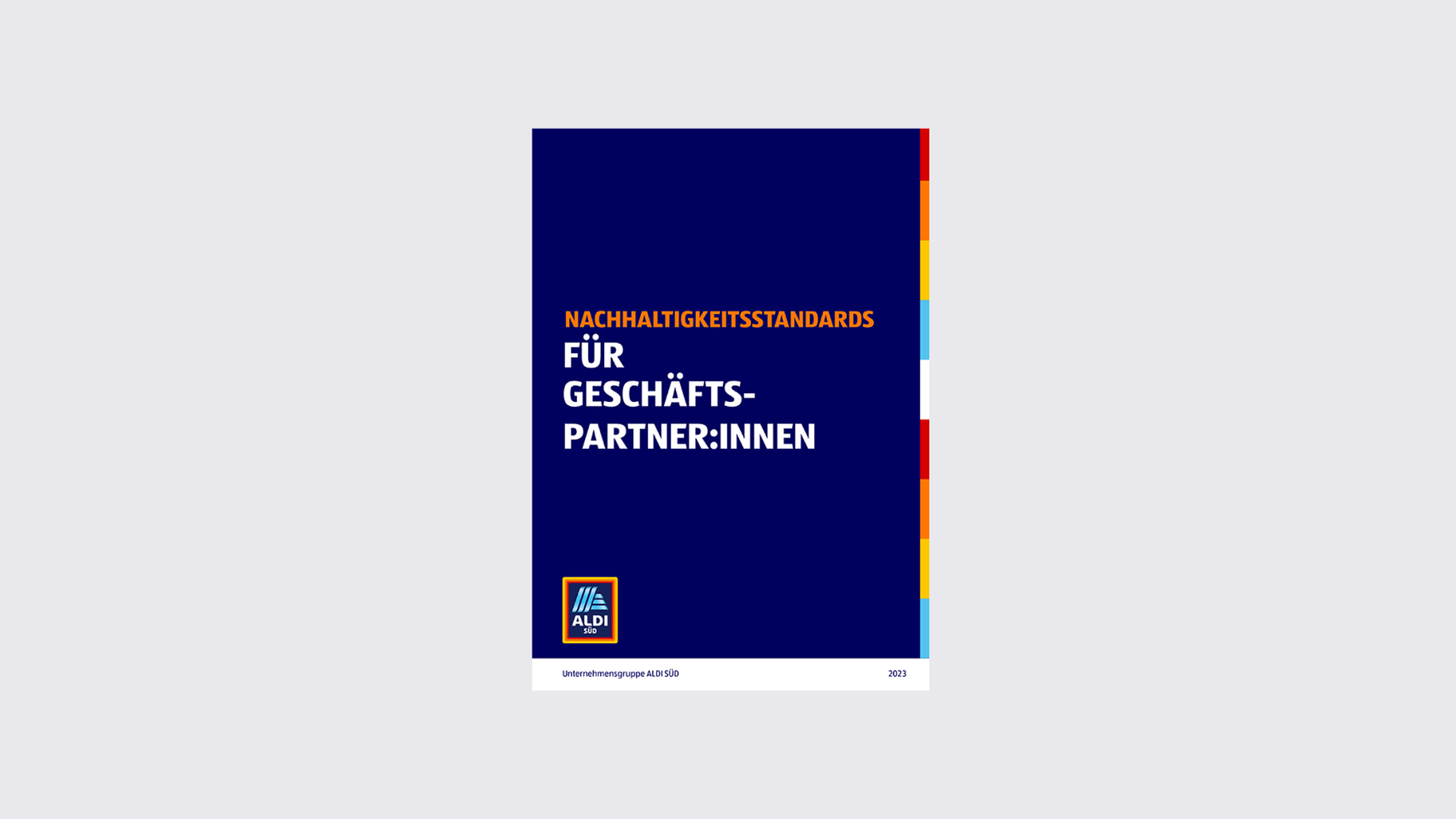 Cover ALDI SÜD Nachhaltigkeitsstandards für Geschäftspartner:innen