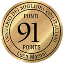 Gold Italian wine rating seal 91 points
