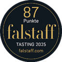 Falstaff 87 Punkte Tasting 2025 badge design