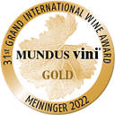 MUNDUS VINI Gold Award Seal Meininger 2022